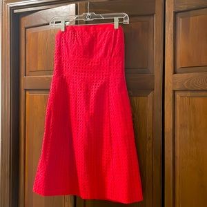 White House Black Market Size 0 strapless coral dress.